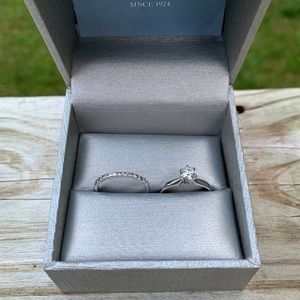 Diamond ring and wedding band